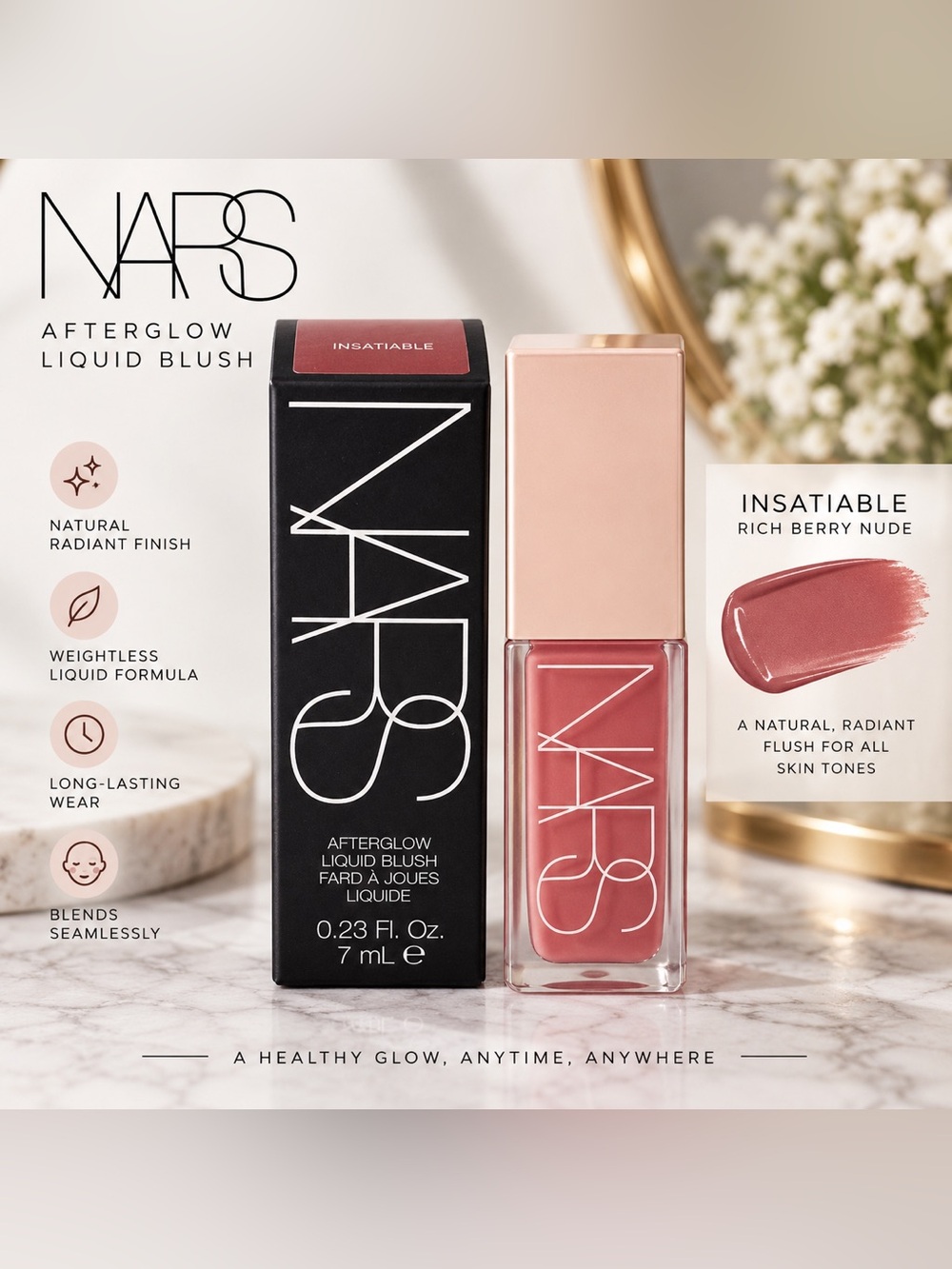 NARS Afterglow Liquid Blush — Insatiable Rich Berry